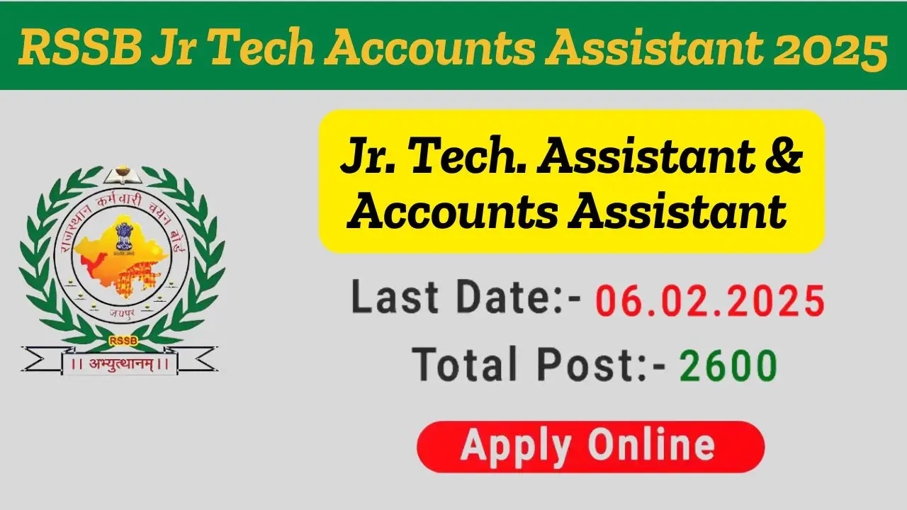 RSSB Jr Tech Accounts Assistant 2025